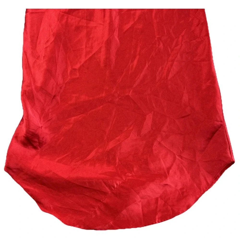 Vintage Inner Most Red Satin Slip Dress Small‎ Embroidery Lace Cut Out Feminine